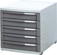 Suport plastic modular cu  5 sertare pentru documente, HAN Contur - gri deschis/gri inchis