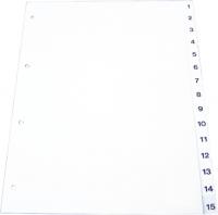 Index plastic gri, numeric 1- 5, A4, 120 microni, Optima