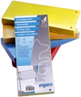 Separatoare carton pentru biblioraft, 180 g/mp, 105 x 240 mm, 100/set, KANGARO - galben