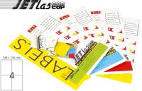 Etichete color autoadezive  4/A4, 105 x 148,5 mm, 25 coli/top, JETLASCOP - rosu