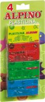Plastelina standard, 4 culori x 50 grame/blister, ALPINO