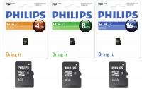 Card memorie Micro SDHC, cu adaptor SD, clasa  4, PHILIPS -  4GB